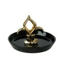 Ver imagem 1 de Porta-Anel em Cerâmica Flor de Lis Preto e Dourado 10,5X13,5cm - D'Rossi