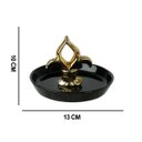 Ver imagem 2 de Porta-Anel em Cerâmica Flor de Lis Preto e Dourado 10,5X13,5cm - D'Rossi