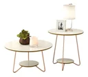 Ver imagem 2 de Conjunto Mesa Decoração Para Sala Centro E Lateral Liz OffWhite com Freijó