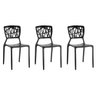 KIT 3 CADEIRAS IPIRANGA PRETO EMPILHAVEL SALA DE JANTAR E COZINHA - 1