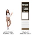 Ver imagem 7 de Torre Quente Armário de Cozinha 60 cm 1 Porta 3 Gavetas Rustic/Branco Glamy Madesa