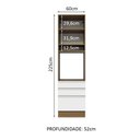 Ver imagem 4 de Torre Quente Armário de Cozinha 60 cm 1 Porta 3 Gavetas Rustic/Branco Glamy Madesa