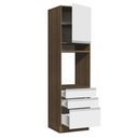 Ver imagem 6 de Torre Quente Armário de Cozinha 60 cm 1 Porta 3 Gavetas Rustic/Branco Glamy Madesa