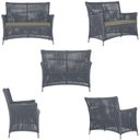 Ver imagem 5 de 1 Sofá Área e Mesa Igapó Alumínio Pintura Fendi Corda Náutica Estofado Impermeável Almofada 8 Trama