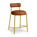 Ver imagem 5 de Banqueta Cozinha Média com Encosto Industrial Dourado Londres PU D03 - D'Rossi