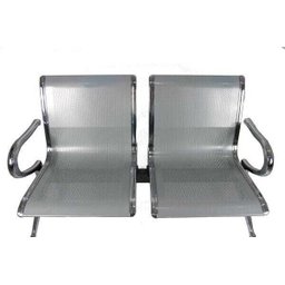 Cadeira Longarina Cromada 2 Lugares com Braço - 2