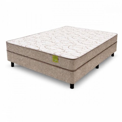Cama Box Casal Molas Apolospuma Smartbox 138x188 Marrom Bege