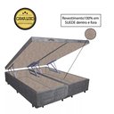 Ver imagem 2 de Base Box Baú King Luxo Blindado Bipartido NK Camas Suede Cinza 41x193x203