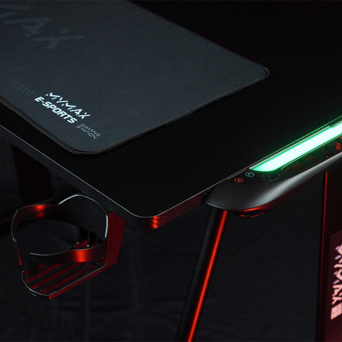 Mesa Gamer MX100 RGB Carbono com Porta Copo - MYMAX - 6