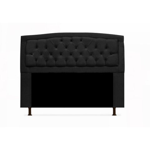 Cabeceira Geovana Para Cama Box Solteiro 90 cm Suede Preto - LM DECOR