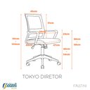 Ver imagem 7 de Cadeira Office Giratória Tokyo Diretor Pp Preta Braços Fixos - Fratini