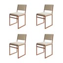 Ver imagem 1 de Kit 4 Cadeiras Industrial Isa Veludo Base Cobre para Mesa Sala Jantar Cozinha Conforto - Cobre/bege