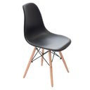 Ver imagem 1 de CADEIRA CHARLES EAMES EIFFEL BASE MADEIRA SALA DE JANTAR COZINHA PRETO
