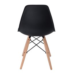 CADEIRA CHARLES EAMES EIFFEL BASE MADEIRA SALA DE JANTAR COZINHA PRETO - 4