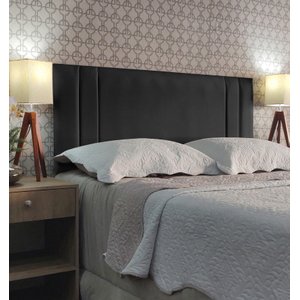 Cabeceira Casal 140 Cama Box Double Siena Cinza Suede Painel Rbl