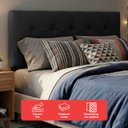 Ver imagem 4 de Cabeceira Painel Estofada Grecia Suede Preto Casal 1,40m para Cama Box