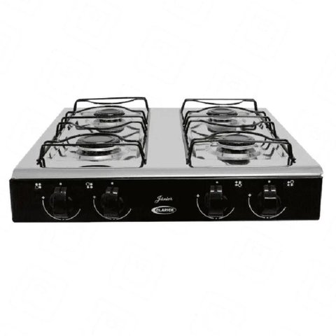 Fogão Cooktop a Gás Clarice Júnior 4 Bocas Inox Trempes Esmaltadas Preto 110V