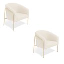 Ver imagem 2 de Poltrona Sala Decorativa Kit 2 Stella Base Alta Tubo Champanhe Veludo Cotelê D03 - D’Rossi