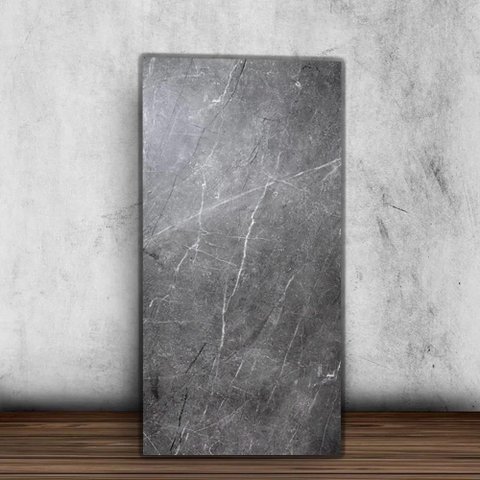 Placas Mármore Cinza Revestimento Extragrande Acabamento Laminado - 2 Metros X 1 Metro
