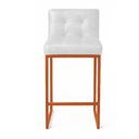 Ver imagem 5 de Banqueta Cozinha Alta com Encosto Industrial Kit 2 Bronze Lirina Pu Branco C05 - D’Rossi