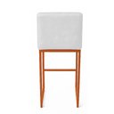 Ver imagem 7 de Banqueta Cozinha Alta com Encosto Industrial Kit 2 Bronze Lirina Pu Branco C05 - D’Rossi