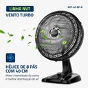 Ver imagem 2 de Ventilador de Mesa 40cm Turbo Mondial 140w Preto/prata Nvt-40-8p-b - 127v