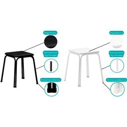 Kit 2 Banqueta de Cozinha 1748 4 Un Branco-courano Branco - Carraro - 6