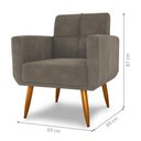 Ver imagem 5 de Jogo Poltrona e Puff para Sala Hazen Veludo Cappuccino