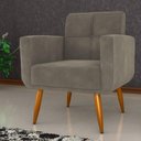 Ver imagem 3 de Jogo Poltrona e Puff para Sala Hazen Veludo Cappuccino