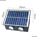 Ver imagem 7 de Arandela Solar 4w 4 Fachos 3000k Ip65 Led Externa Preta
