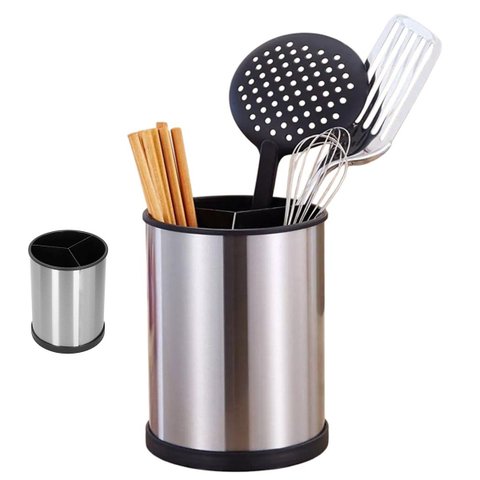 Porta Talheres Utensilios Giratorio Inox Base Suporte Pia Mesa Bancada Organizaçao Cozinha Limpeza R