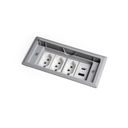 Ver imagem 2 de Caixa de Tomada Embutir Mesa Bancada com 3 Tomadas + Usb 20w Cinza