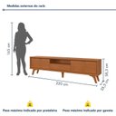 Ver imagem 3 de Rack para TV até 75 Polegadas 100% MDF 220cm Pés em Madeira Maciça Laqueado 3 Gavetas Áustria
