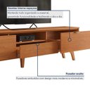 Ver mais imagens de Rack para TV até 75 Polegadas 100% MDF 220cm Pés em Madeira Maciça Laqueado 3 Gavetas Áustria