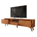 Ver imagem 4 de Rack para TV até 75 Polegadas 100% MDF 220cm Pés em Madeira Maciça Laqueado 3 Gavetas Áustria