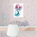 Ver imagem 2 de Quadro Infantil Menina Sereinha Aquarela 33x24cm:madeira Branca