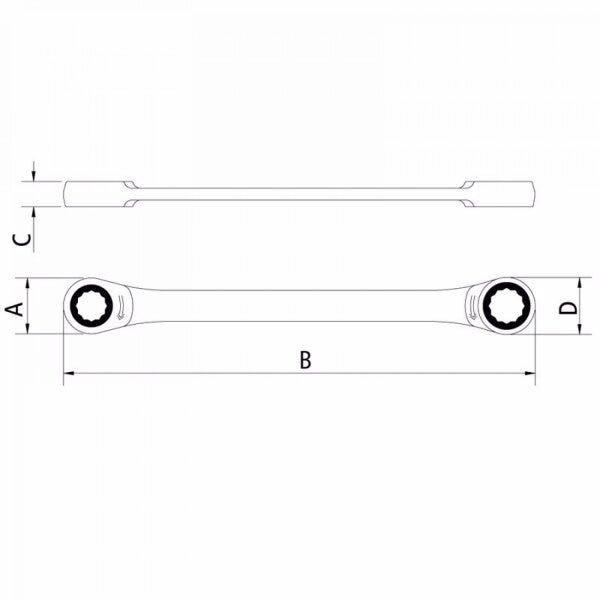 Chave Estrela com Catraca 8x9mm Tramontina PRO - 2