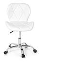 Ver imagem 1 de Cadeira de Escritório Slim Ergonômica Branca com Estofado de Couro Sintético