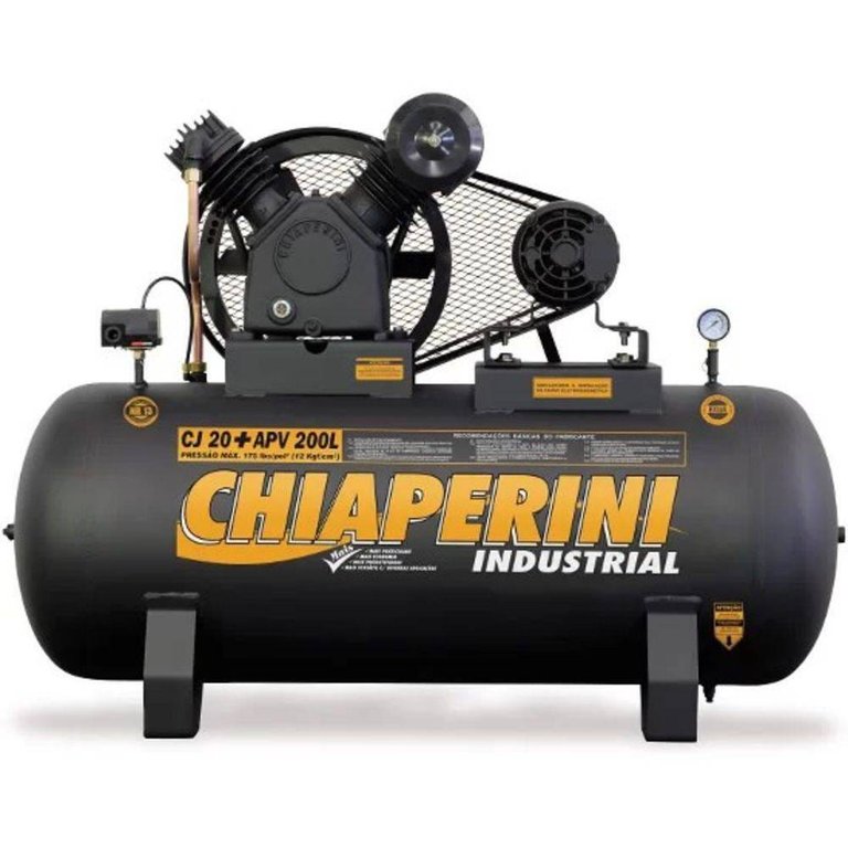 Compressor De Ar 20 Pés 200 Litros Trifásico De Alta Pressão