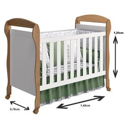 Berço Mini Cama Danny Branco Fosco/Mezzo Fosco - Reller Móveis - 2 Berço Mini Cama Danny Branco Fosco/Mezzo Fosco - Reller Móveis - 2
