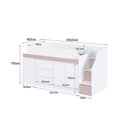 Ver imagem 7 de Cama Infanto Juvenil Estação de Trabalho com Balcão Cor Branco com Rosa Milkshake