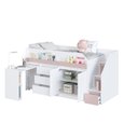 Ver mais imagens de Cama Infanto Juvenil Estação de Trabalho com Balcão Cor Branco com Rosa Milkshake
