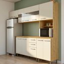 Ver imagem 1 de Cozinha Compacta 4 Peças 11 Portas e 2 Gavetas com Tampo e Pés Reguláveis 246,4x195x42cm