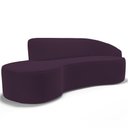 Ver imagem 1 de Sofá 5 Lugares Curvo Sala de Estar Living Firenze Direito D02 Veludo Roxo 300 Cm C-292 - Lyam