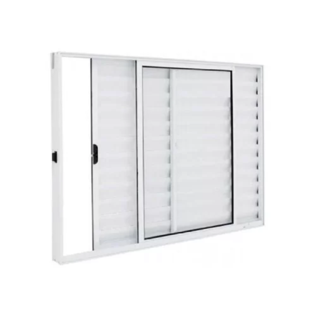 janela veneziana quarto aluminio 100x120 3fls s/grade branco - 2
