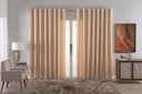 Ver imagem 1 de Cortina Jacquard Luxo em Tecido Semi Blackout Sala 4,00x2,80:palha