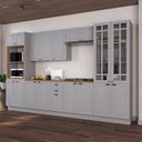 Ver imagem 1 de Kit Cozinha 6 Peças MDF Linha Bar Cinza/Titanio Fosco
