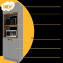 Ver imagem 6 de Kit Cozinha 6 Peças MDF Linha Bar Cinza/Titanio Fosco