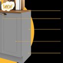 Ver imagem 5 de Kit Cozinha 6 Peças MDF Linha Bar Cinza/Titanio Fosco