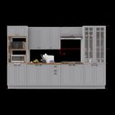 Ver imagem 3 de Kit Cozinha 6 Peças MDF Linha Bar Cinza/Titanio Fosco